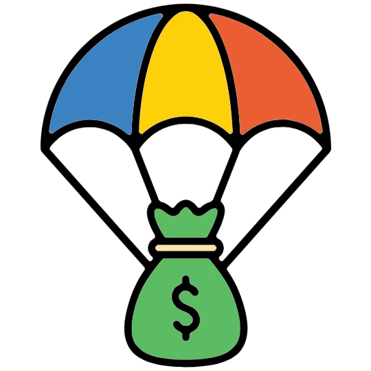 icon - parachute with money bag